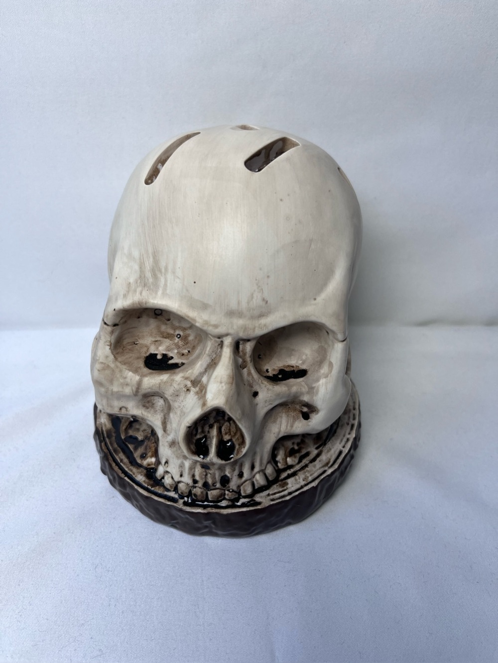 Skull Kitchen Cutlery Knife Holder 5.6” Height Halloween Spooky